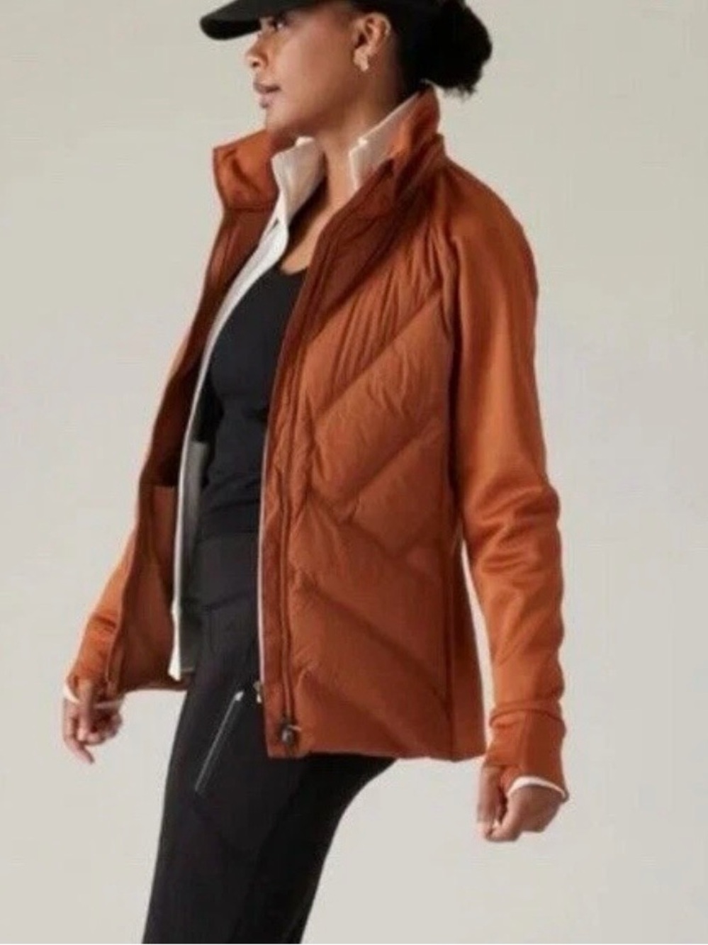 LIKE NEW Athleta Inlet Hybrid Jacket Down Puffer Sequoia Brown Women’s Sz S